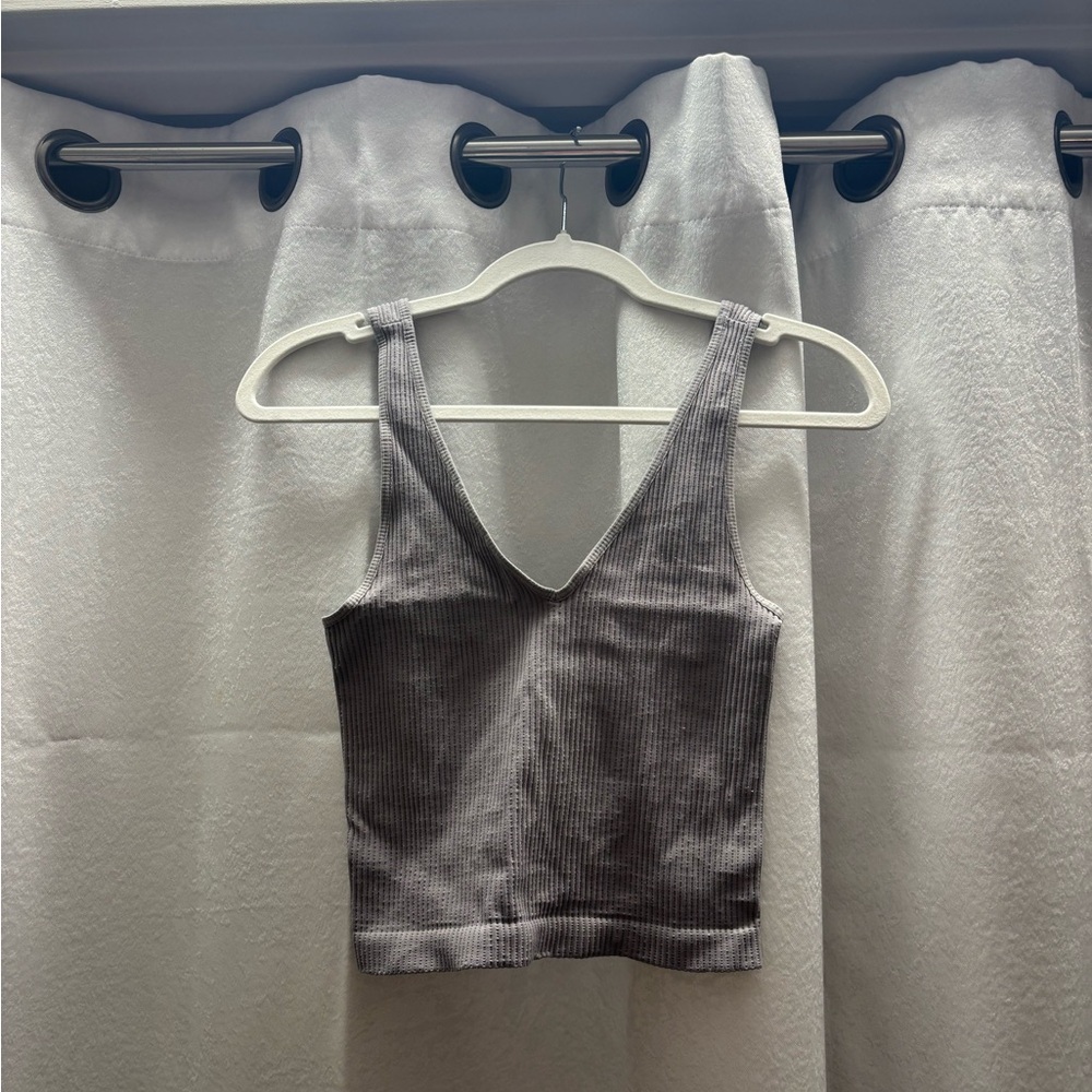 Charcoal Ribbed Tank Top